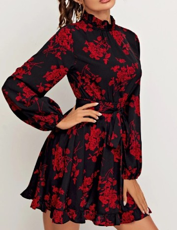Rochie SHEIN, negru/rosu