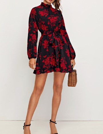 Rochie SHEIN, negru/rosu
