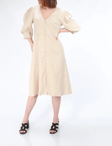 Rochie medie Vila, crem