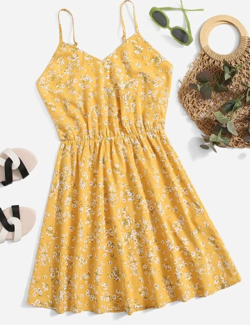 Rochie scurta SHEIN, galben Galben