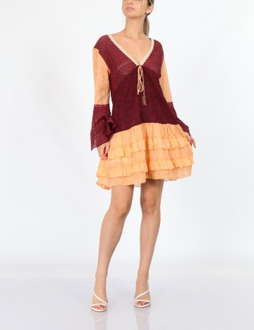 Rochie scurta Savage Culture, visiniu, L