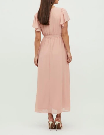 Rochie lunga Vila, roz pudra
