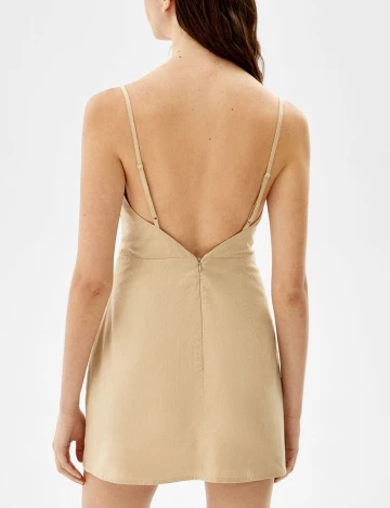 Rochie scurta Bershka, bej Crem