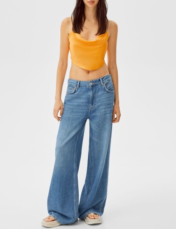 Top Bershka, portocaliu, S