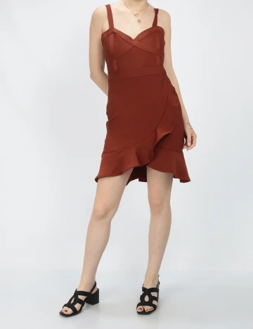 Rochie scurta SHEIN, caramiziu
