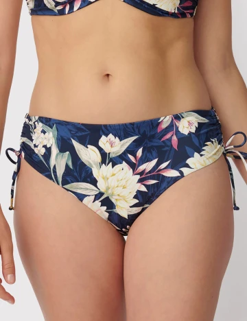 Chilot de baie Botanical Leaf Midi Triumph, bleumarin Albastru