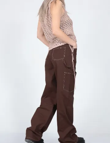 Pantaloni Pieces, maro