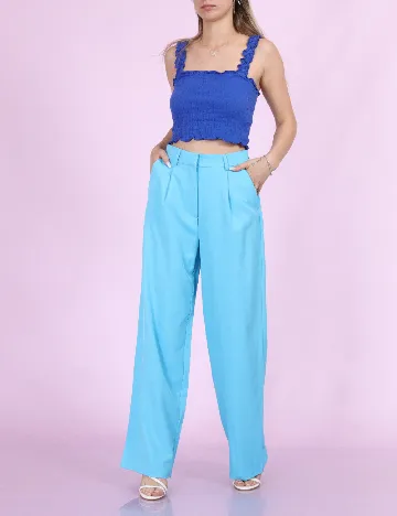 Pantaloni Pieces, albastru Albastru