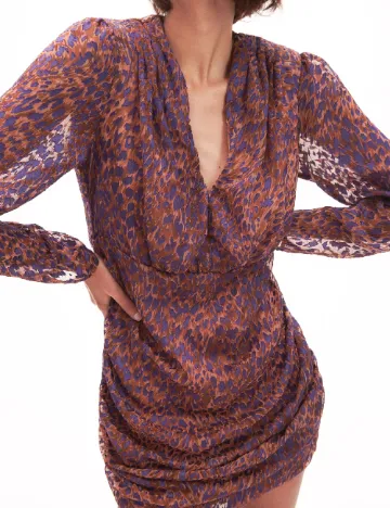 Rochie scurta Reserved, maro Maro