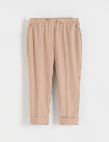 Pantaloni Reserved Plus Size, maro deschis
