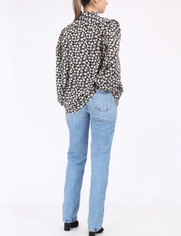 Camasa Pieces, negru floral