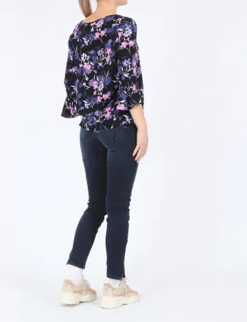 Bluza Fransa, negru floral