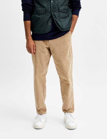 Pantaloni Selected, crem