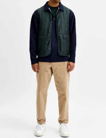 Pantaloni Selected, crem