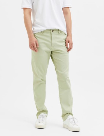 Pantaloni Selected, verde deschis