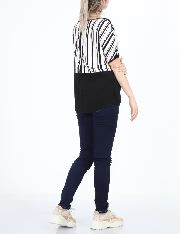 Bluza Fransa, alb/negru