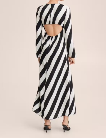 Rochie lunga Mango, alb-negru