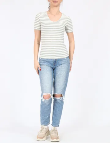 Tricou Jacqueline de Yong, alb/verde