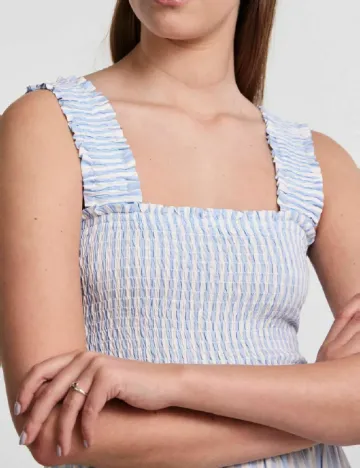 Rochie medie Pieces, albastru