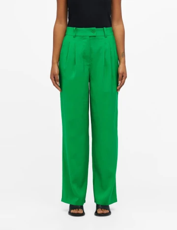 Pantaloni Object, verde Verde