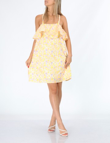 Rochie scurta Pieces, galben