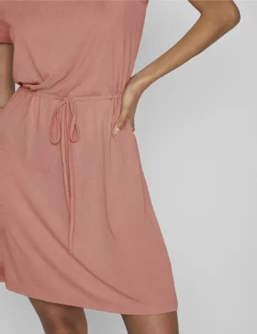 Rochie scurta Vila, roz pudra