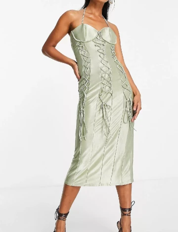 Rochie medie ASOS, verde