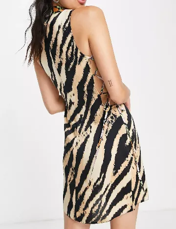 Rochie scurta ASOS, negru/crem