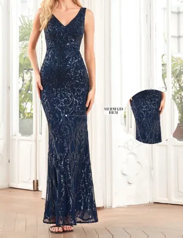 Rochie lunga Ever-Pretty, bleumarin Albastru