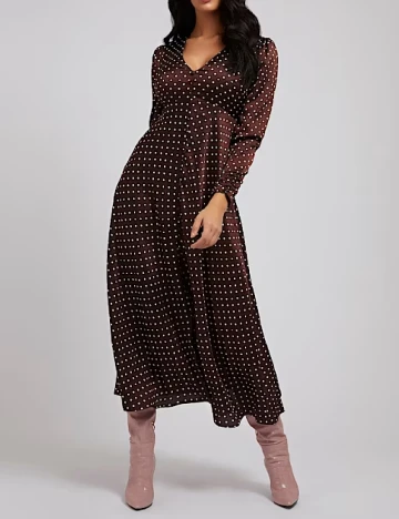 Rochie medie Guess, maro Maro