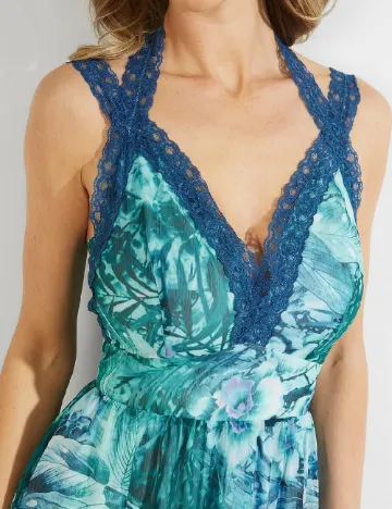Rochie lunga Guess, albastru Albastru