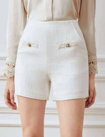 Pantaloni scurti MOTF, ecru Alb
