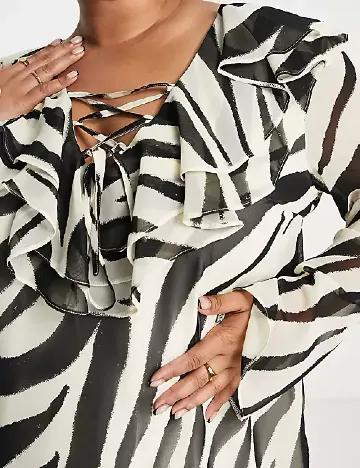 Rochie scurta ASOS, alb-negru Alb