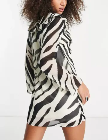 Rochie scurta ASOS, alb-negru Alb