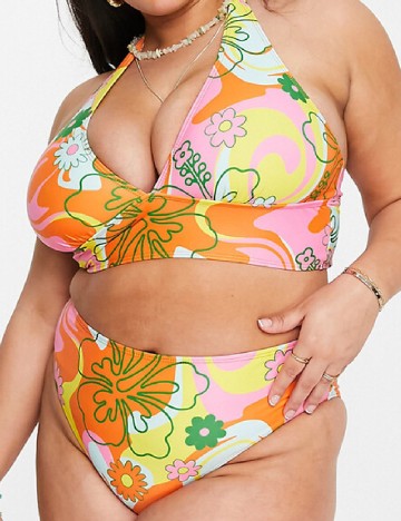 Chilot de  baie Reclaimed Vintage Plus Size, floral