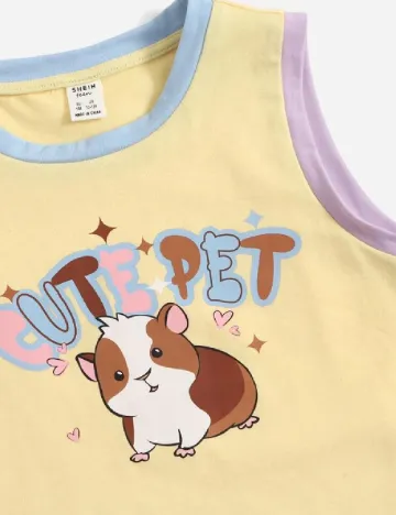 Top Shein Kids, galben