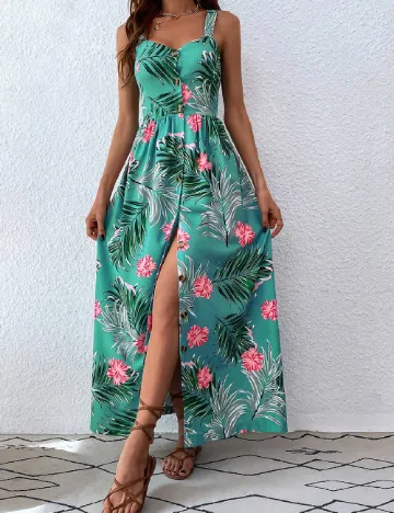 Rochie lunga SHEIN, verde Verde