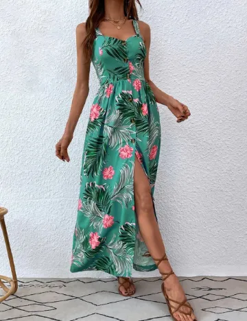 Rochie lunga SHEIN, verde Verde