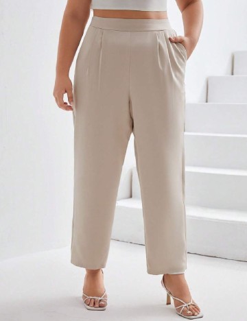 Pantaloni SHEIN CURVE, crem