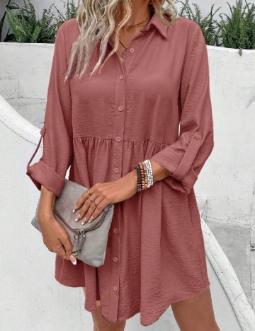 Rochie scurta SHEIN, roz pudra