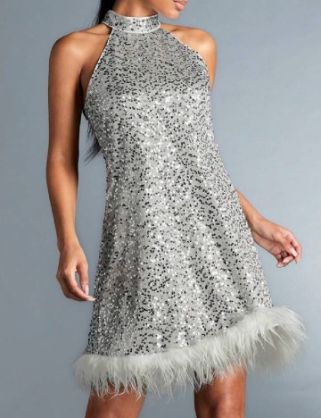 Rochie scurta SHEIN, argintiu