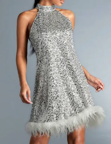 Rochie scurta SHEIN, argintiu Gri