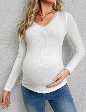 Bluza SHEIN Maternity, alb Alb