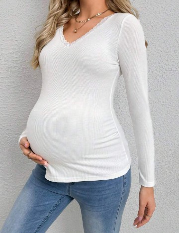 Bluza SHEIN Maternity, alb