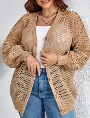 Cardigan SHEIN CURVE, maro Maro