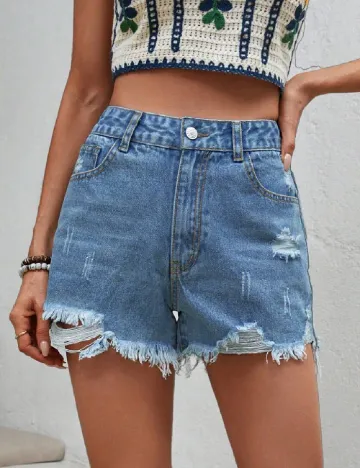 Pantaloni scurti SHEIN, albastru Albastru