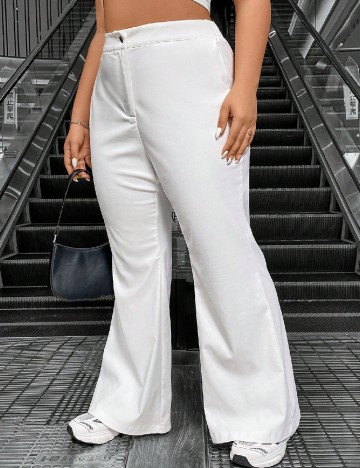 Pantaloni SHEIN CURVE, alb