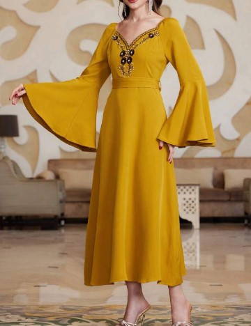 Rochie lunga SHEIN, mustar
