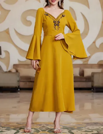 Rochie lunga SHEIN, mustar Galben