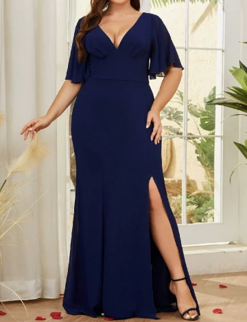Rochie lunga SHEIN CURVE, bleumarin Albastru